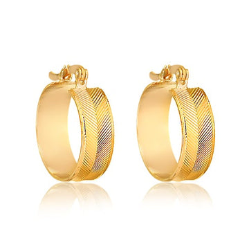 18K Gold Layered Oro Laminado Hoops